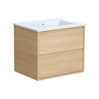 EINZELWASCHTISCH - 60 cm x 45 cm - Holz, Platte, Keramik - Naturfarben Hell - MILIPAM - Naturfarben, Keramik/Holz (60/50/45cm) - Vente-Unique