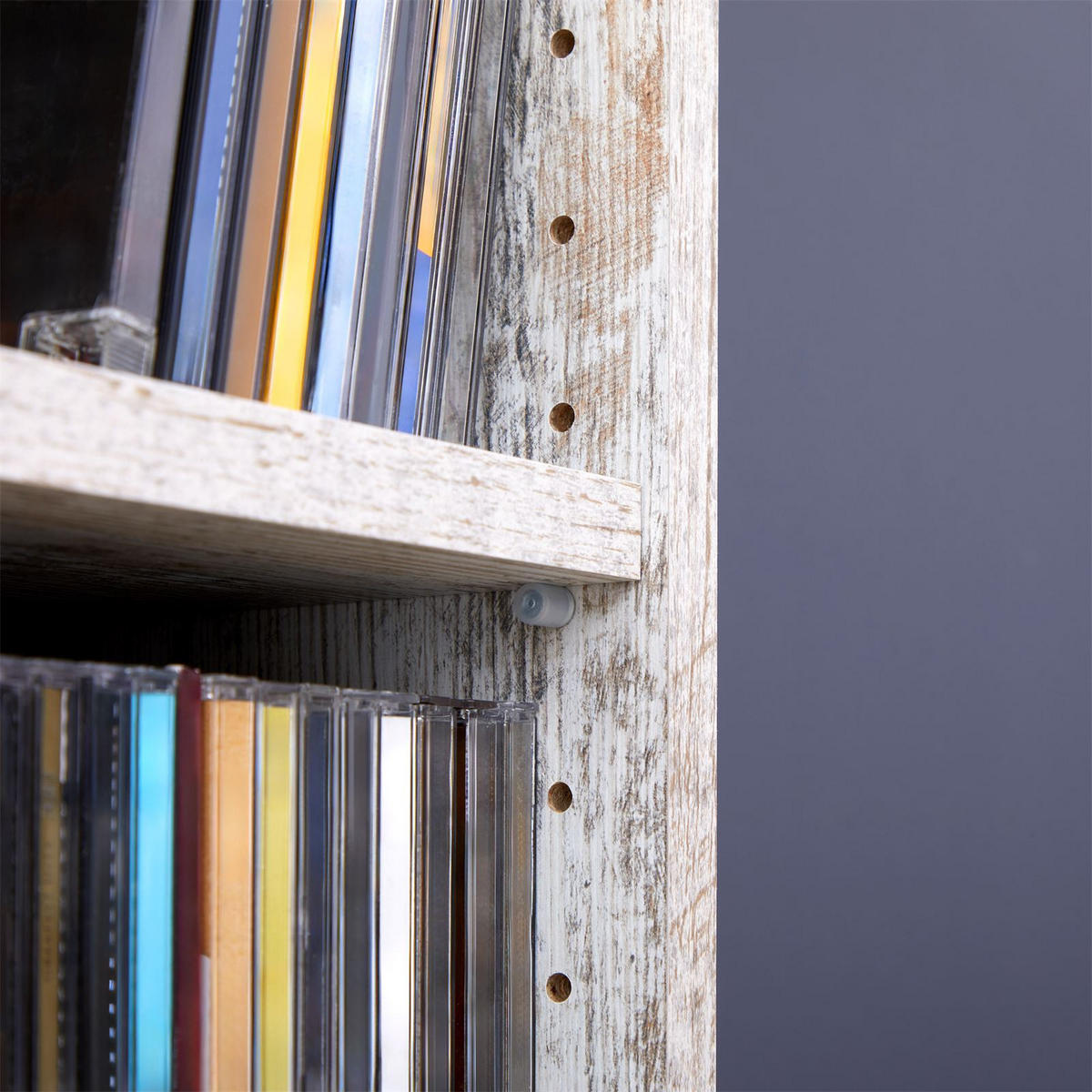 CD/DVD- REGAL CHART - Dunkelbraun, Holzwerkstoff (20/186/17cm) - CARO-Möbel