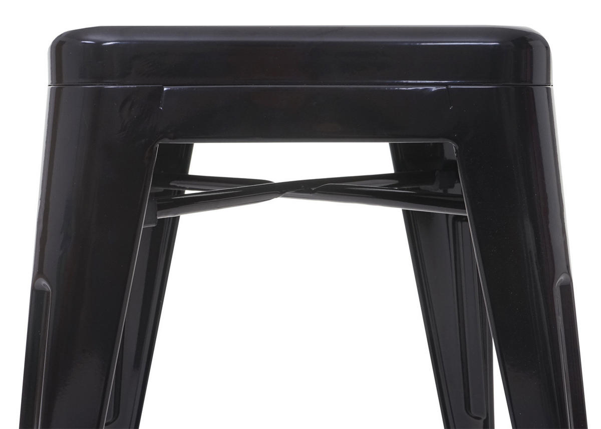 HOCKER Schwarz 4er-Set - Schwarz, Metall (39/46/39cm) - Jamb