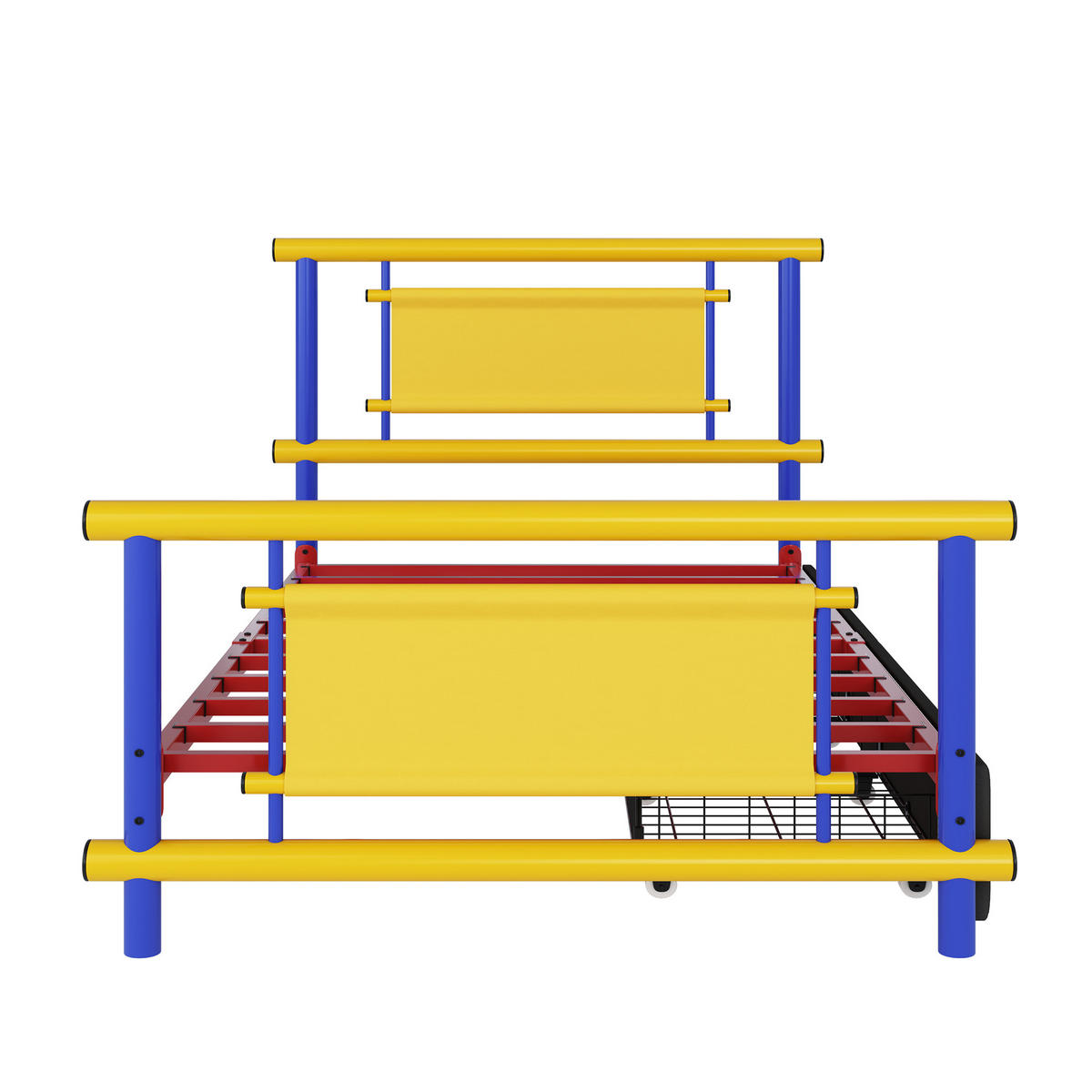 METALLBETT 90/200 cm Blau mit 2 Schubladen - Blau, Metall (90/200cm) - Oxeza
