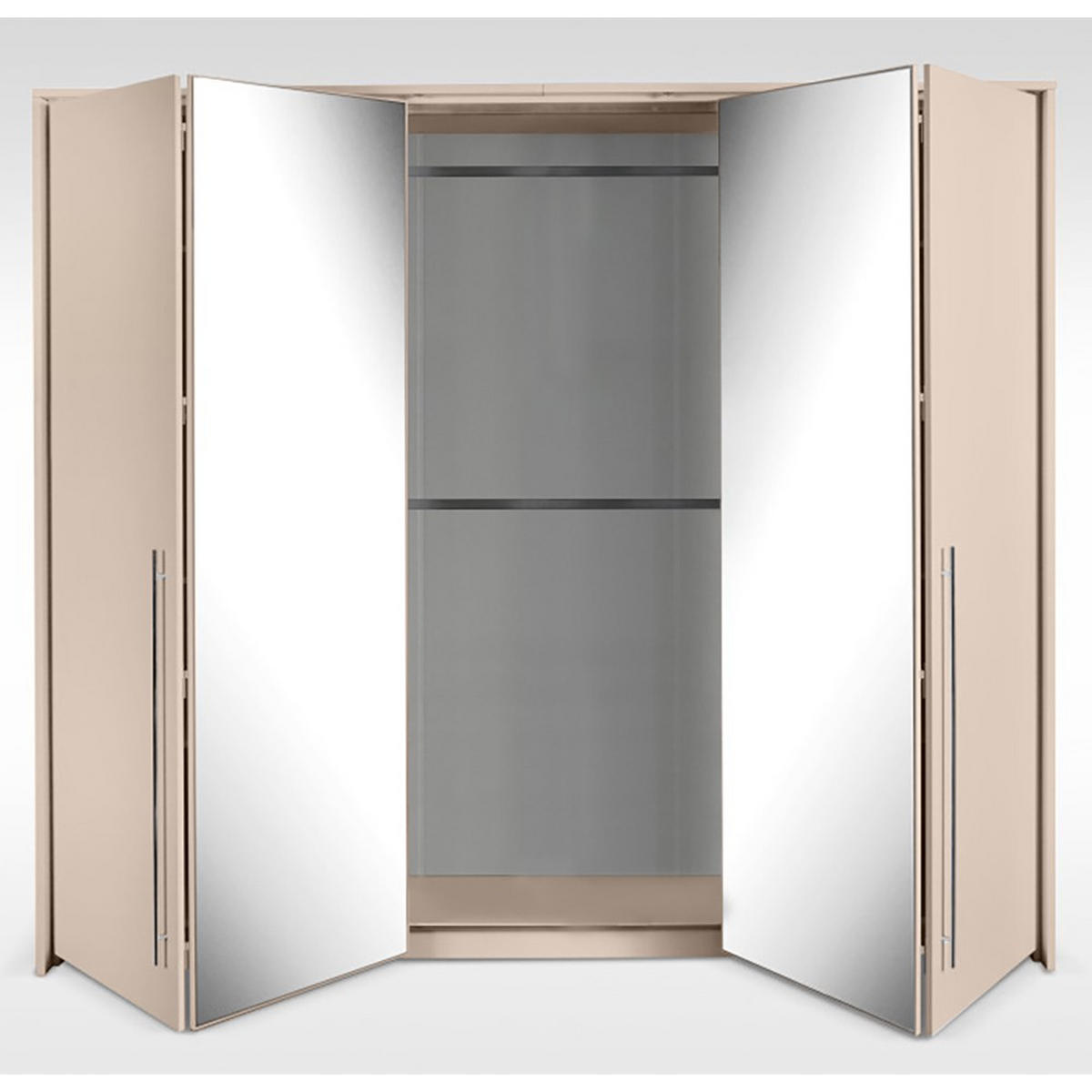 DREHTÜRENSCHRANK Sahara mit 2 Türen und 8 Regalböden, 210 cm, Sandbeige - Sandfarben, Holzwerkstoff (209/219/65cm) - Beautysofa