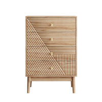 KOMMODE aus MDF und Holzspanplatte 60x40x90 cm eichefarben mit 4 Schubladen und Beinen - Nussbaumfarben, Holzwerkstoff (60/90/40cm) - Modfu