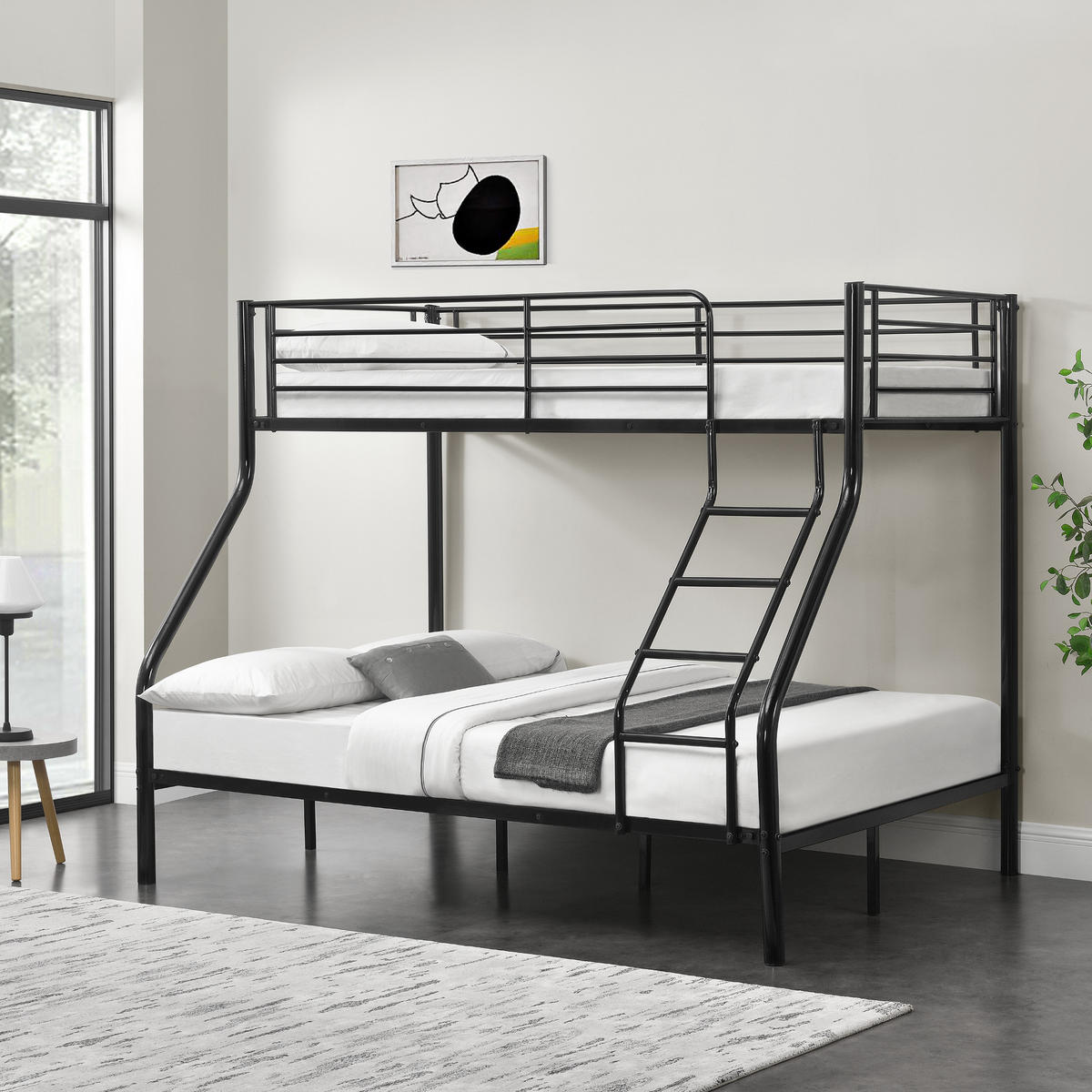 ETAGENBETT Sortland - Schwarz, Metall (140/200cm) - [neu.haus]