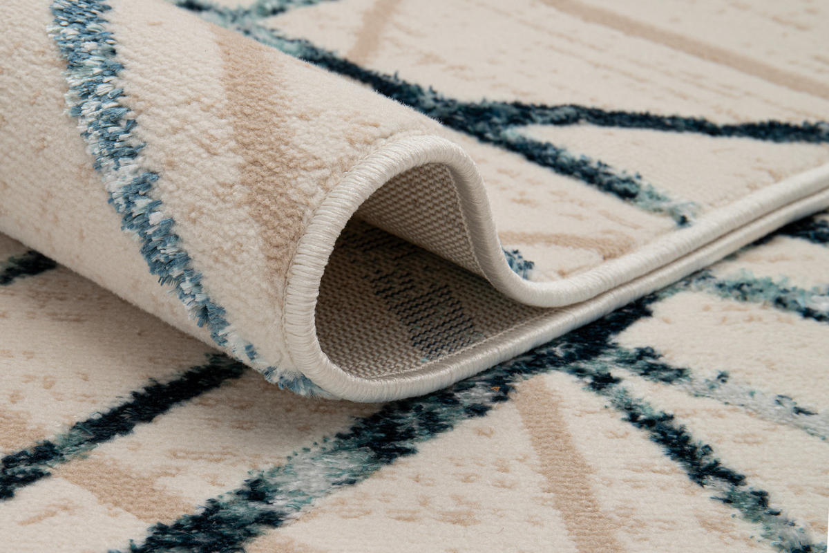 TEPPICH CRYSTAL Creme Blau 180/250 cm - Blau/Creme, Textil (180/250cm) - Tapiso