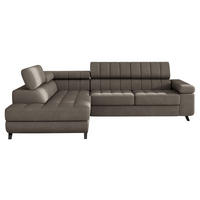 ECKSOFA Nord, Seite: Links - Schwarz/Braun, Holz/Textil (264/203cm) - MIRJAN24