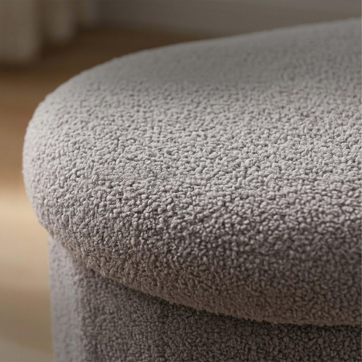 LAVICE Světle šedá s úložným prostorem teddy čalounění 76 cm - šedá, kompozitní dřevo/textil (76/38/38cm) - Relaxdays