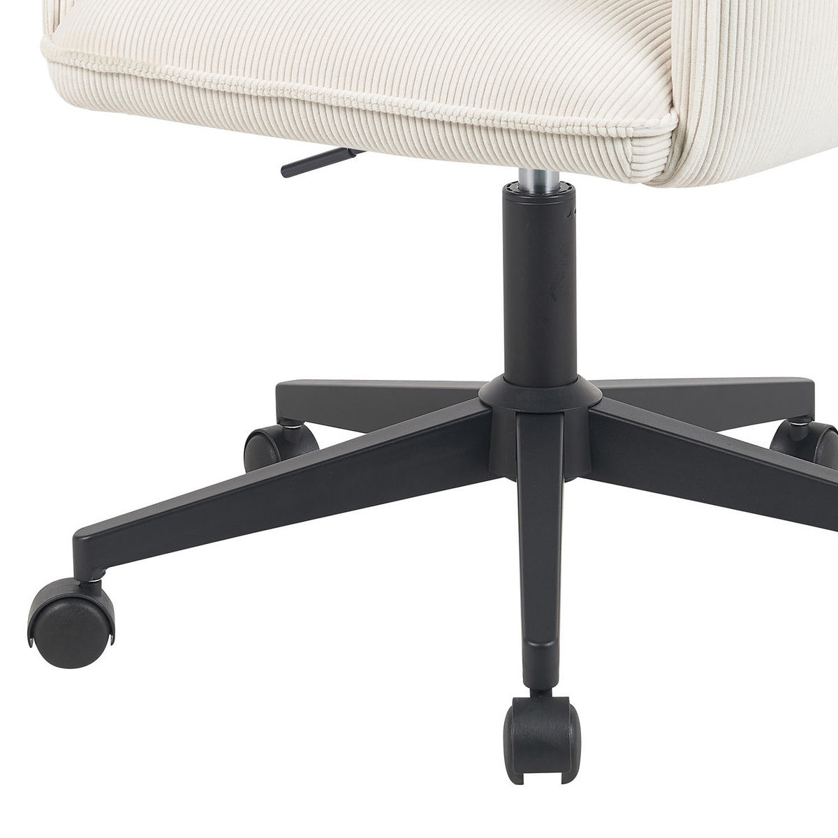 BÜROSTUHL Mika-Malu - Creme/Schwarz, Textil/Metall (60/85/63cm) - DUBI Möbel