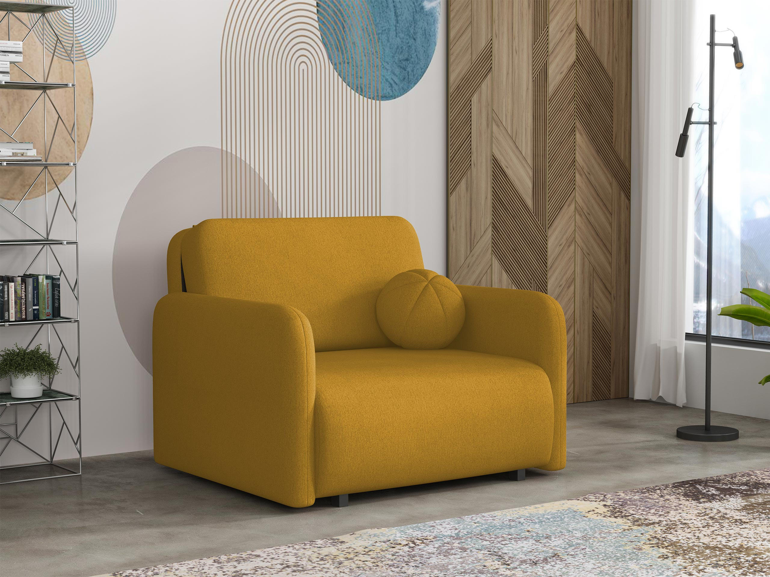 SCHLAFSOFA Viva Sun I - Gelb/Schwarz, Holz/Textil (100/85/103cm) - MIRJAN24