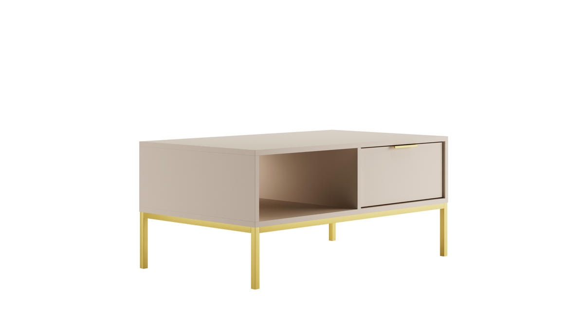 COUCHTISCH Austin_100 60/45/100 - Kaschmir/Goldfarben, Holzwerkstoff (100/60/45cm) - RAUMHIRSCH FURNITURE