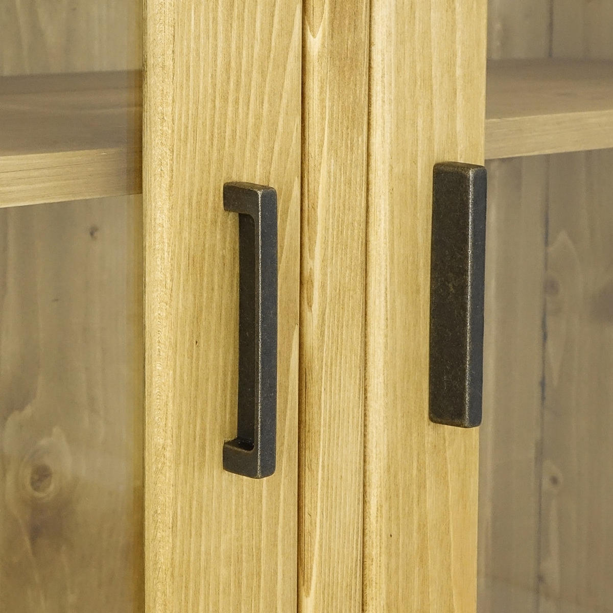 VITRINE aus Massivholz Sara - Honig, Holz (110/195/40cm) - Seart