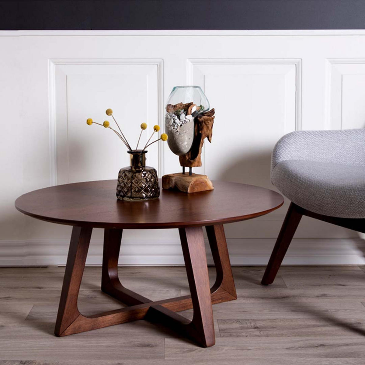 COUCHTISCH in Wallnuss Dekor - Braun, Holzwerkstoff (75/75/36cm) - ebuy24