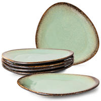 DESSERTTELLER PRIMA 6-tlg, Salbeigrün - Salbeigrün, Keramik (24/26/2cm) - KONSIMO®