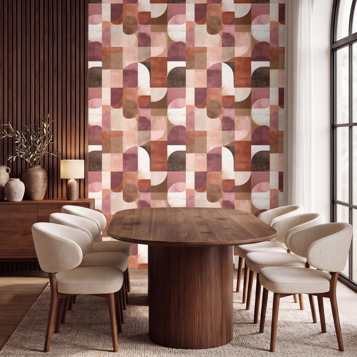TAPETE - Geometrie - Modern - Retro - 200x260 cm - Multicolor, Papier (200/260cm) - OnlyWow