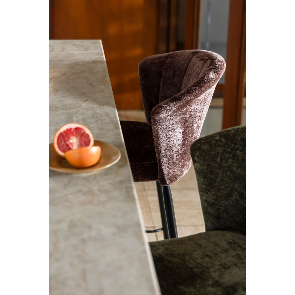 BARHOCKER Georgia Rückenlehne 73 cm Lila - 2 er Set - Flieder, Holz (54/101/56cm) - Dutchbone