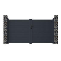 FLÜGELTOR - 300cm x 4.6cm - Aluminium - anthrazitgrau - NAZARIO - Anthrazit, Metall (300/161cm) - Vente-Unique