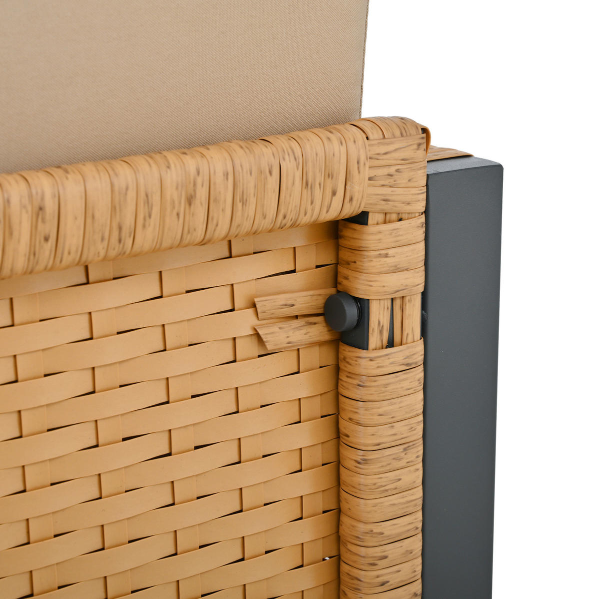 GARTEN-ESSGRUPPE 170/80/75 cm schwarz/braun aus PE-Rattan mit 6 Stühlen - Schwarz, Kunststoff - OKWISH