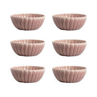 SCHALENSET Melida rosa 16 cm 6er-Set - Rosa, Keramik - Homla