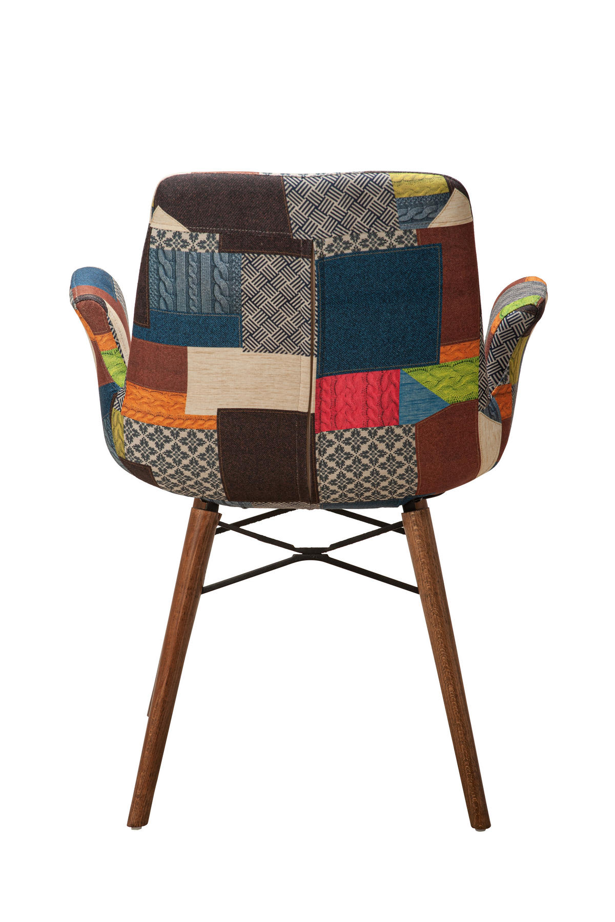 ARMLEHNENSTUHL ORLANDO mit Holzbeinen in multi-blau - Multicolor, Holz/Textil (61/82/52cm) - Stuhlmann