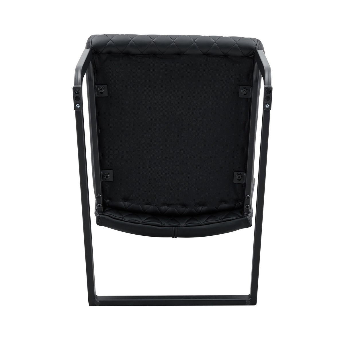 ESSZIMMERSTUHL 2er-Set mit hoher Rückenlehne 100 cm PU-Lederoptik Schwarz - Schwarz, Metall (63/100/43cm) - Meubliv