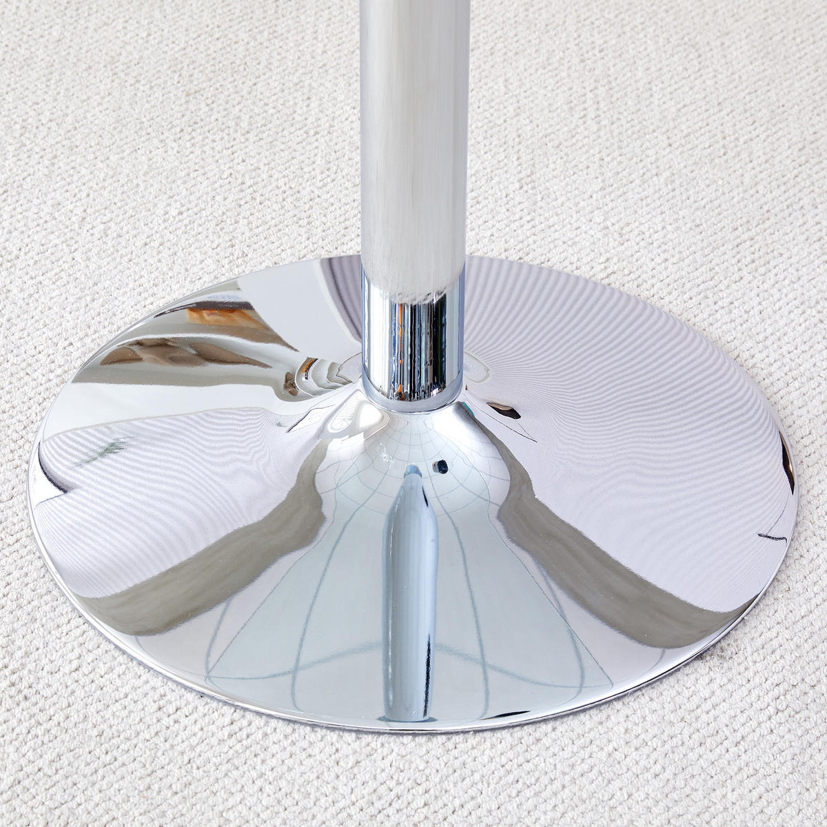 BARTISCH Ø 89 cm in Glas & Silber - Transparent, Glas (89/89/92cm) - Urban Meuble