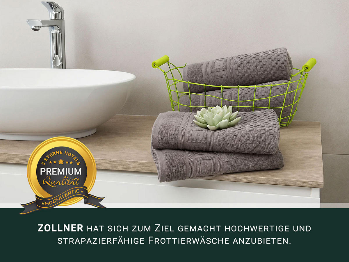 HANDTÜCHER, 4er-Set, 50x100 cm, 100% Baumwolle, Grau - Anthrazit, Textil (50/100cm) - Zollner