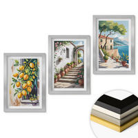 WANDBILDER 3er Set - 20x30 cm Silberner Rahmen - Zitronen, Blumen, Meerblick - Silberfarben, Kunststoff (20/30cm) - ArtPrintCave