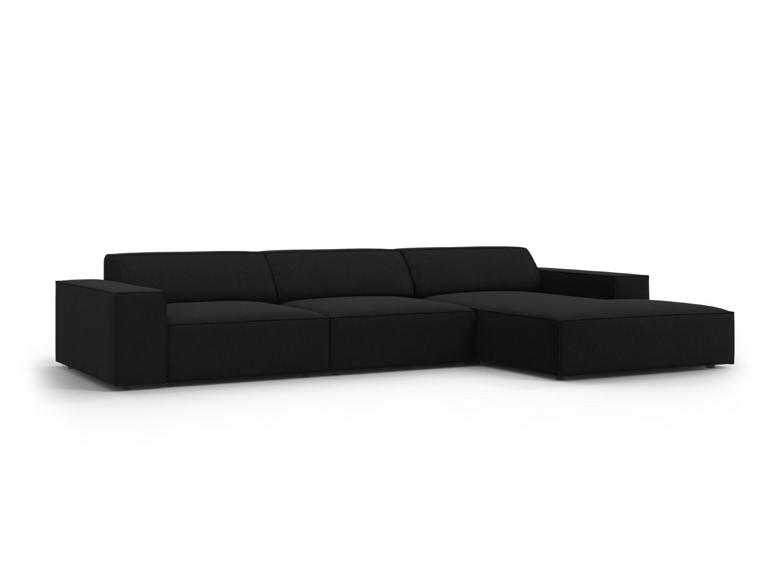 ECKSOFA rechts Jodie aus strukturiertem Stoff schwarz 4 Sitzplätze - Schwarz, Textil (166/284cm) - Micadoni