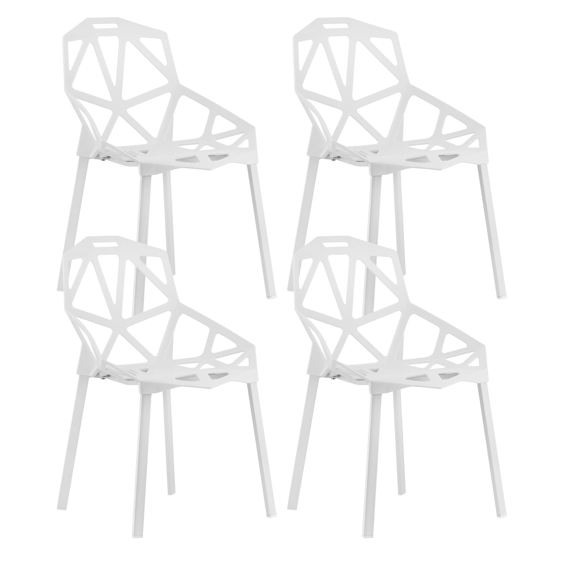 ESSZIMMERSTUHL Espen (4er-Set) - Weiß, Kunststoff/Metall (54/80/50cm) - Home Collective