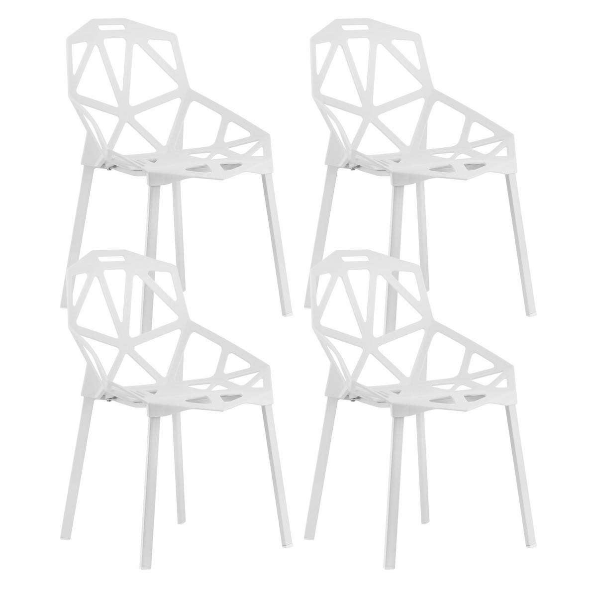 ESSZIMMERSTUHL Espen (4er-Set) - Weiß, Kunststoff/Metall (54/80/50cm) - Home Collective