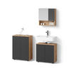 BADMÖBEL-SET Ronco Anthrazit gepunktet 3 Teile, mit Unterschrank 60 cm - Honigeiche/Anthrazit, Holzwerkstoff (80/58.6/41cm) - Livinity®