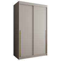 SCHWEBETÜRENSCHRANK 120 cm Breite Kaschmir mit Goldgriff - Kaschmir/Goldfarben, Holzwerkstoff (120/200/62cm) - Home Collective