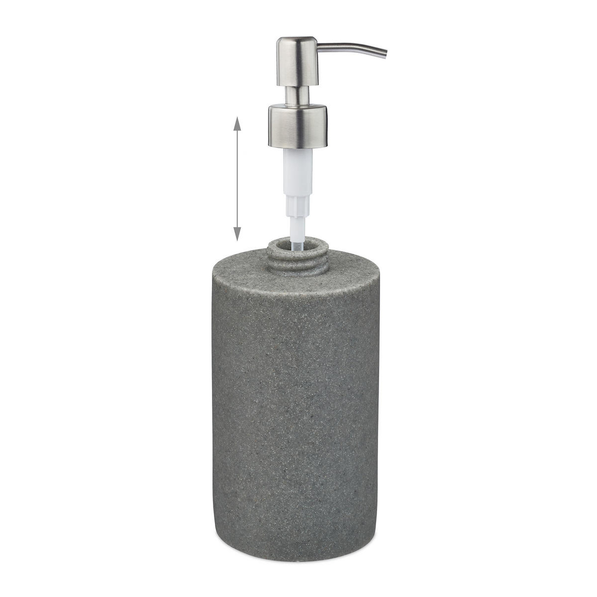 SEIFENSPENDER - Grau, Kunststoff/Metall (7/16.5/8cm) - Relaxdays