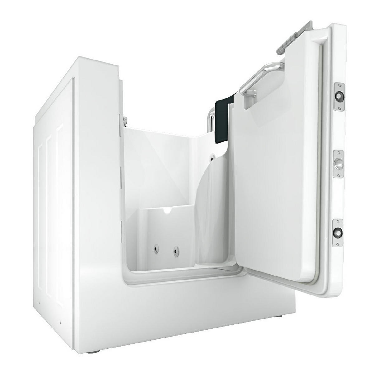 SITZWANNE Whirlpool mit Tür S02WP-C-R - Weiß, Glas/Kunststoff (78/113/100cm) - AcquaVapore by Sandra Jentho