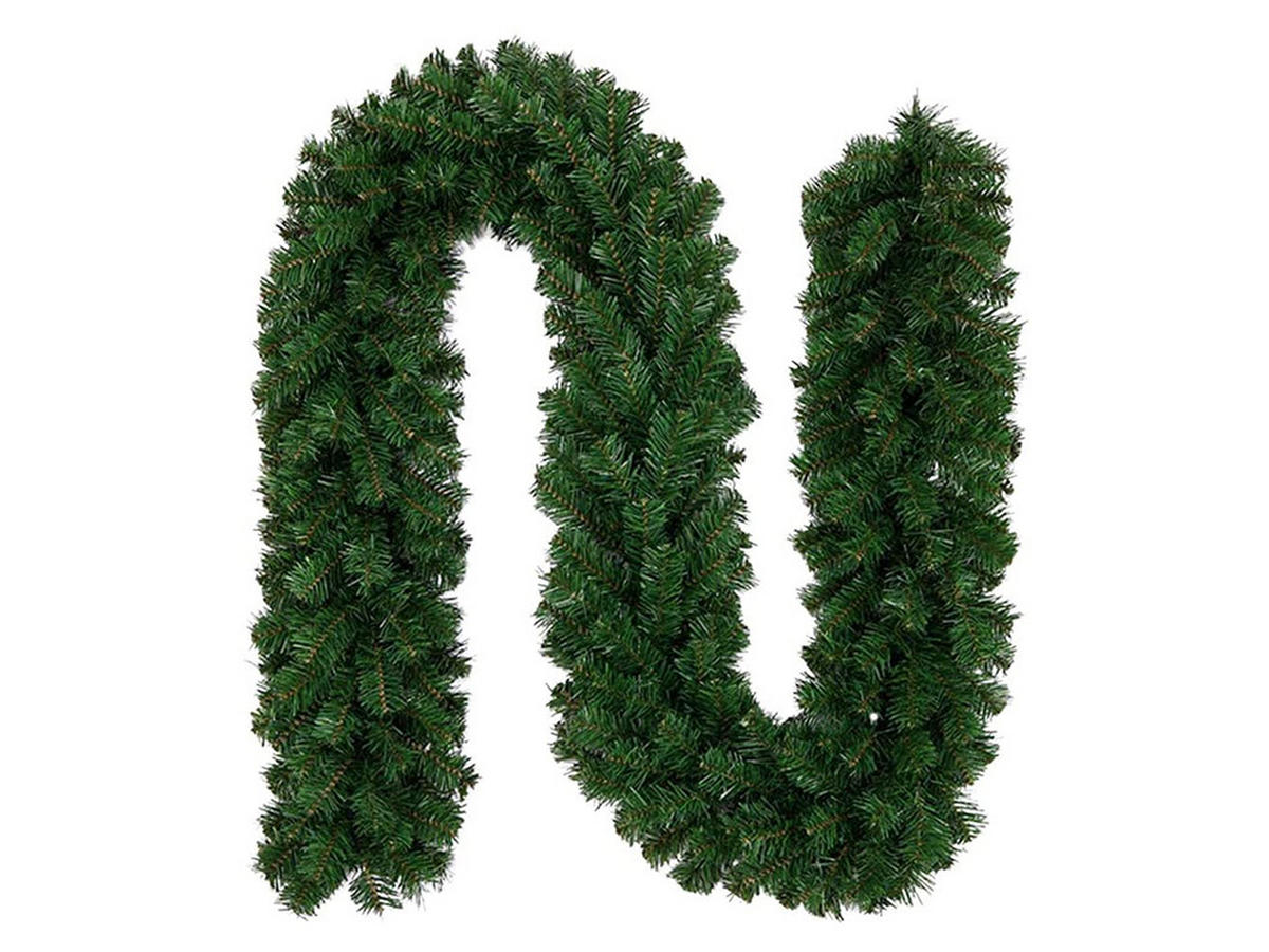 WEIHNACHTSGIRLANDE NARNIE 270 cm, grün, 2D, mit Drahtenden - Grün, Kunststoff (270cm) - LAALU