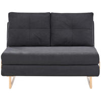 SCHLAFSOFA 2-Sitzer Stoff Schwarz Jerslev - Hellbraun/Schwarz, Textil (120/87/84cm) - Beliani