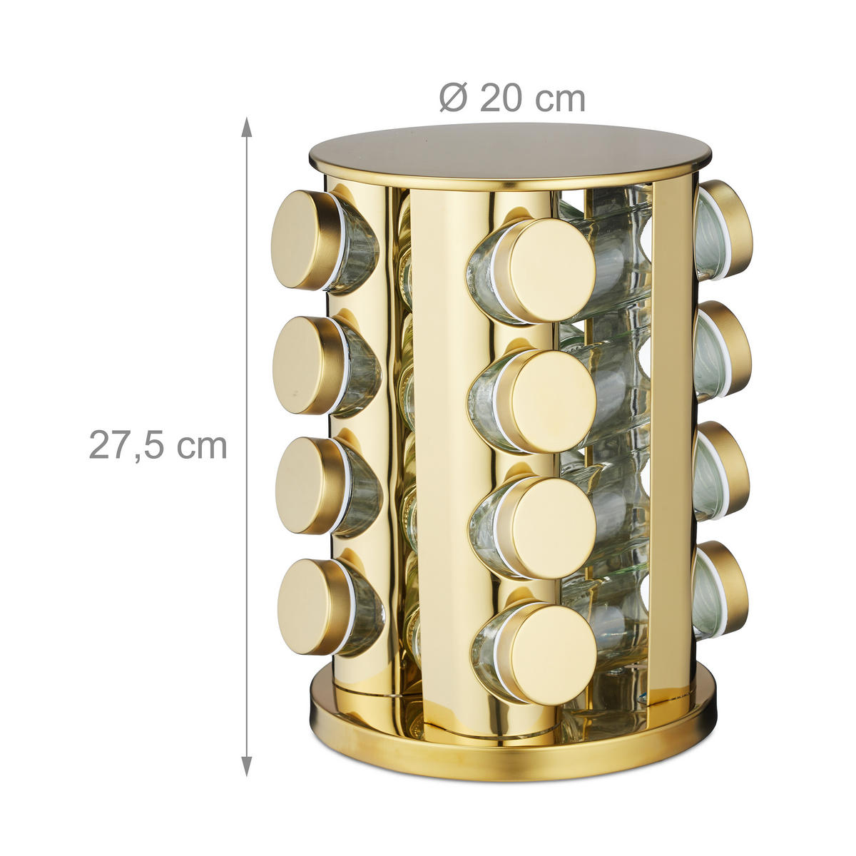 GEWÜRZKARUSSELL - Multicolor, Glas/Kunststoff (20/27.5/20cm) - Relaxdays