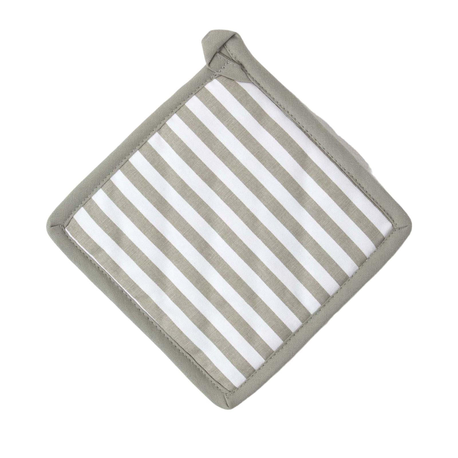 TOPFLAPPEN grau-weiß 20/20 cm, Baumwolle wattiert - Grau, Textil (20/20cm) - Homescapes