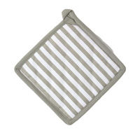TOPFLAPPEN grau-weiß 20/20 cm, Baumwolle wattiert - Grau, Textil (20/20cm) - Homescapes