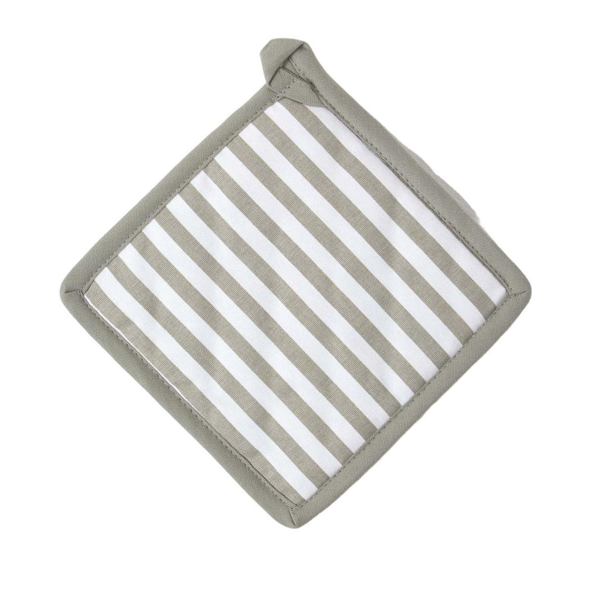 TOPFLAPPEN grau-weiß 20/20 cm, Baumwolle wattiert - Grau, Textil (20/20cm) - Homescapes
