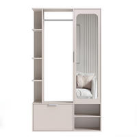 GARDEROBE mit Spiegel ELIOR - Beige, Holz (100/189.4/33cm) - Idohome