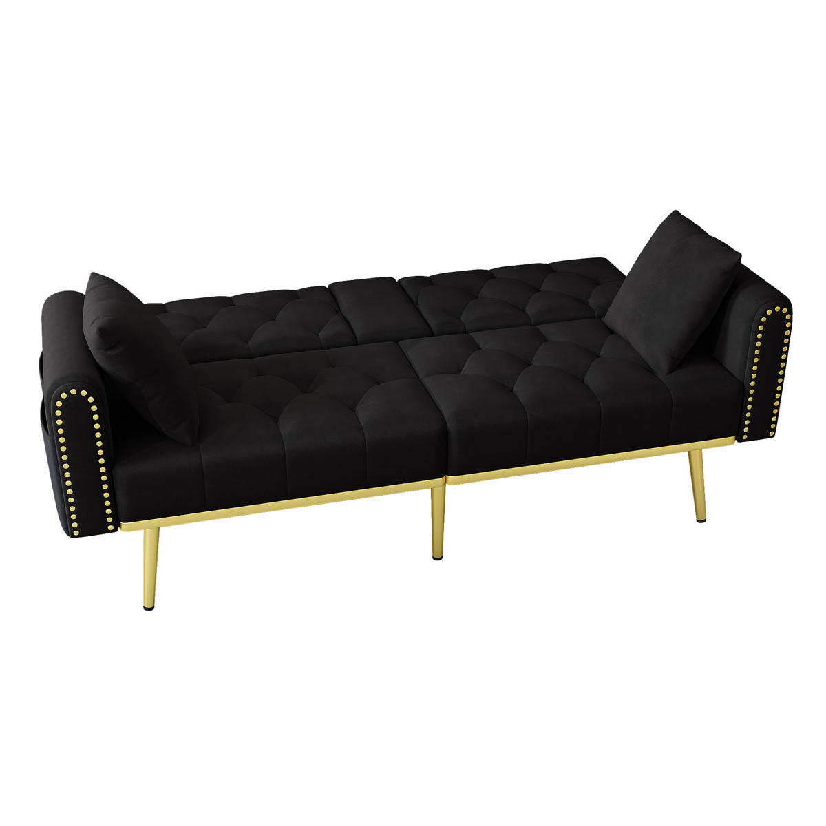 SCHLAFSOFA 175/80/73.5 cm Schwarz mit drei verstellbaren Neigungswinkeln und Getränkehalter - Schwarz, Textil (175/73.5/80cm) - Oxeza