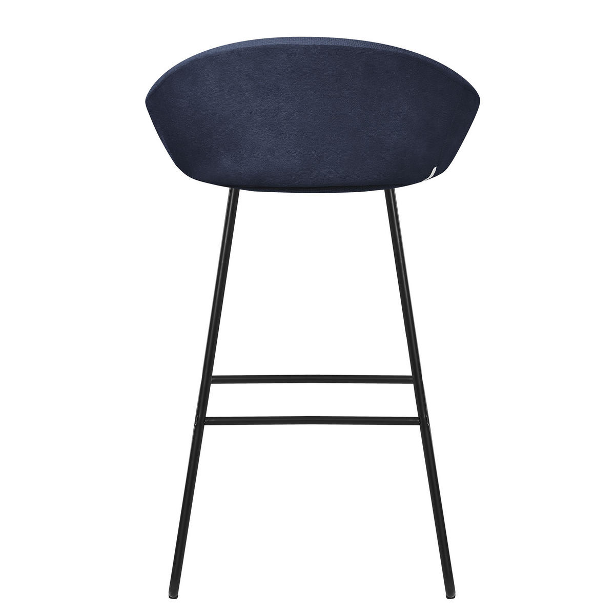 BARHOCKER 2er Set Dunkelblau mit Stoffbezug - Schwarz/Dunkelblau, Metall (56/94/50cm) - ML-DESIGN