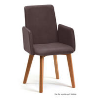 ARMLEHNSTUHL (8er-Set) Darcie 52x92x60 Eiche geölt/Braun - Eichefarben/Braun, Kunststoff (60/92/52cm) - 58aufmkessel