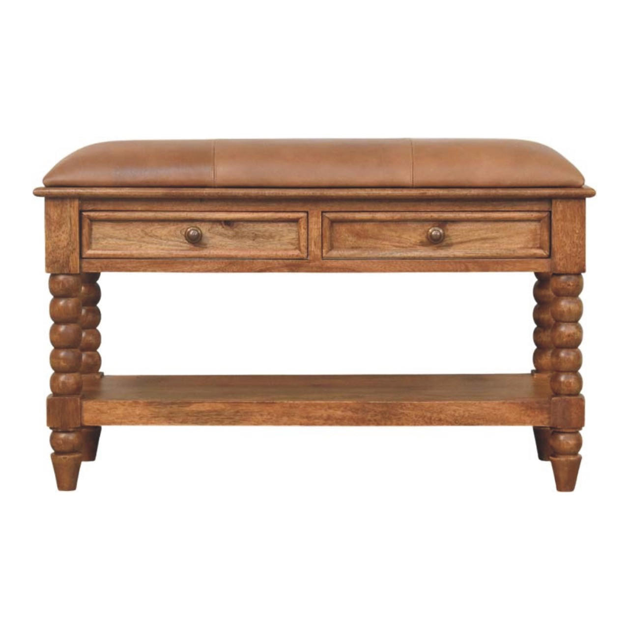 GARDEROBNA klop z Amber Oak zaključkom, 2 predala, 1 odprta polica, svetlo rjava - svetlo rjava, les (90/55/35cm) - Artisan Furniture