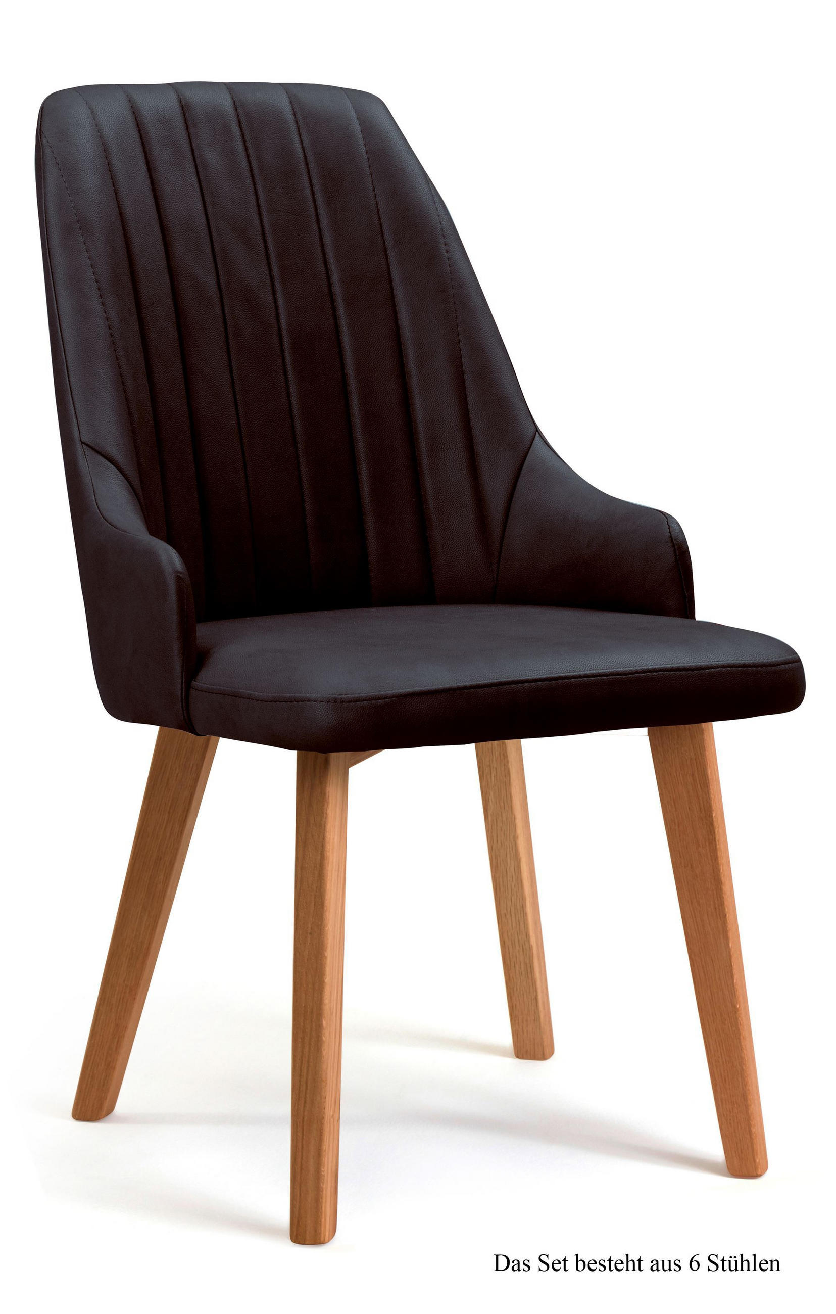ESSZIMMERSTUHL (6er-Set) Daryl 52x91x60 Eiche geölt/Espresso - Eichefarben/Dunkelbraun, Kunststoff (60/91/52cm) - 58aufmkessel