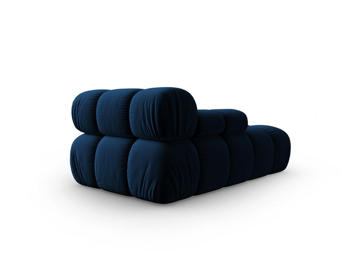 CHAISELONGUE links Bellis aus Samt königsblau - Blau, Textil (97/62/157cm) - Micadoni