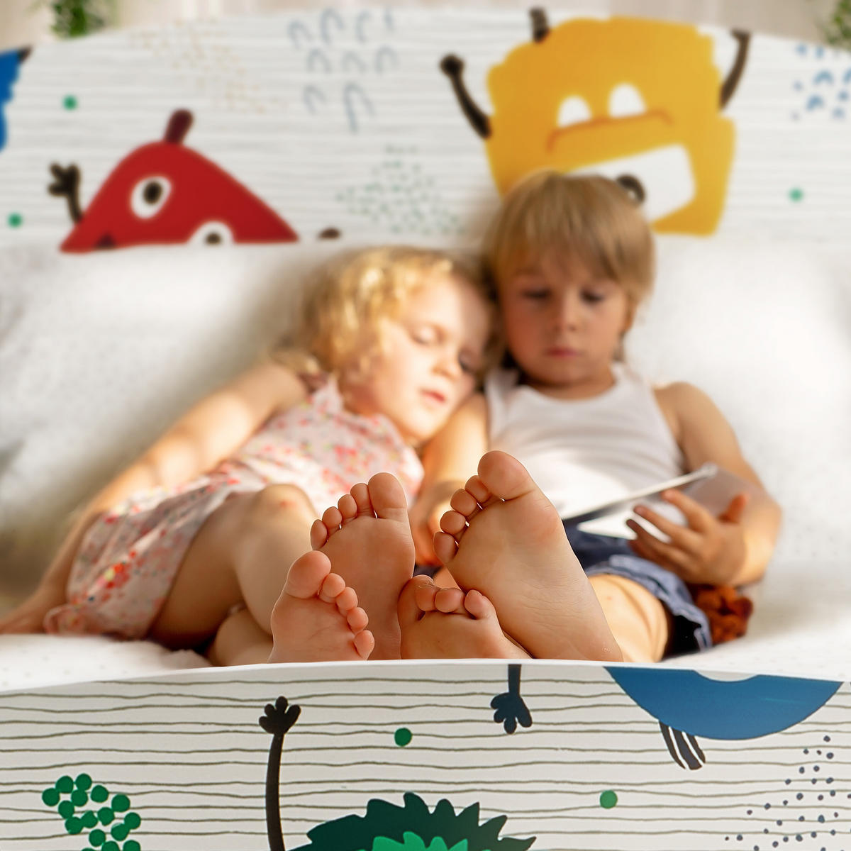 KINDERBETT - Multicolor, Holz/Kunststoff (94/60/143cm) - Relaxdays