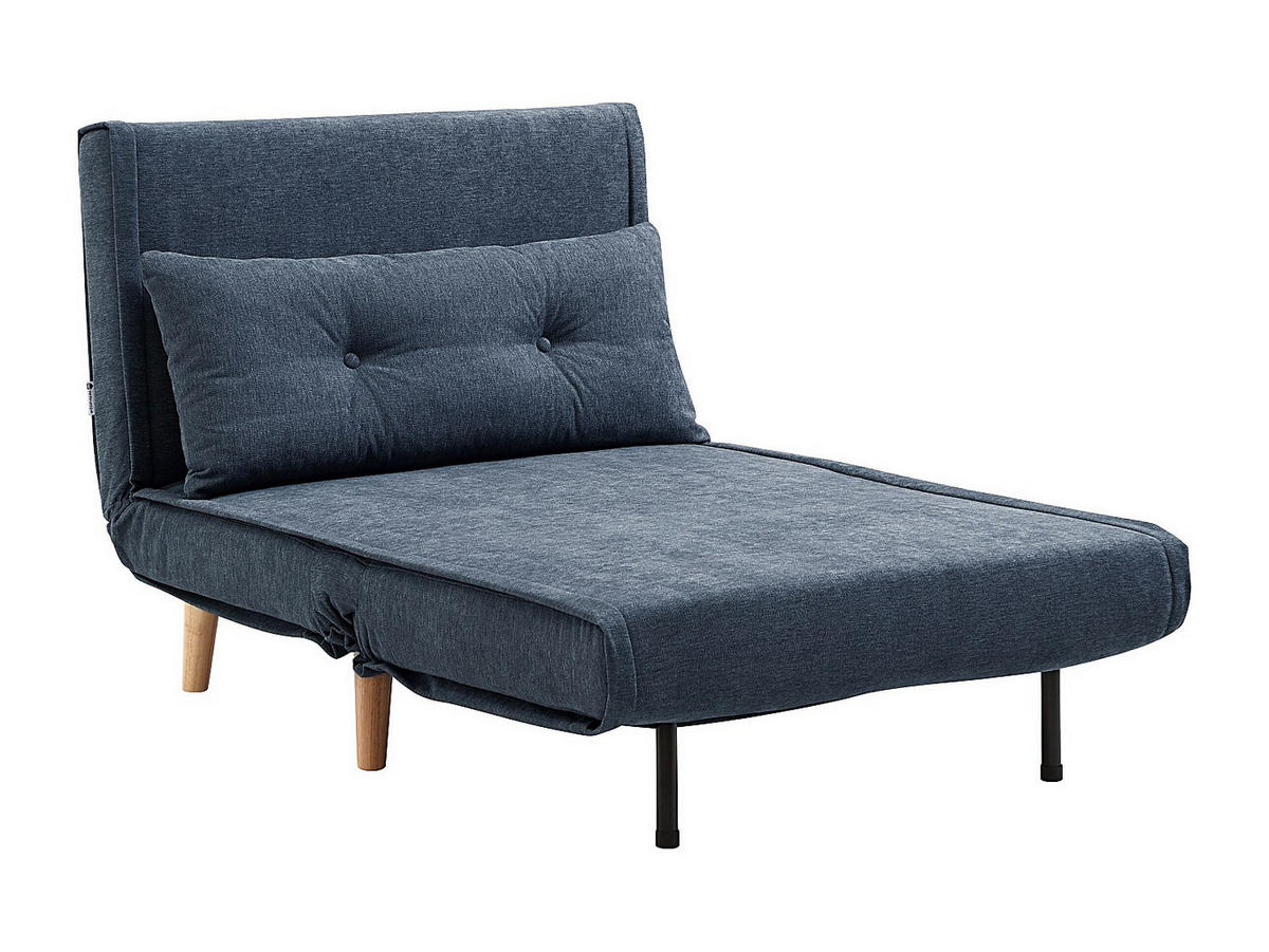SCHLAFSESSEL - 1 Person - stoff - blau Valerio - Blau, Holz/Textil (90/81/78cm) - Vente-Unique