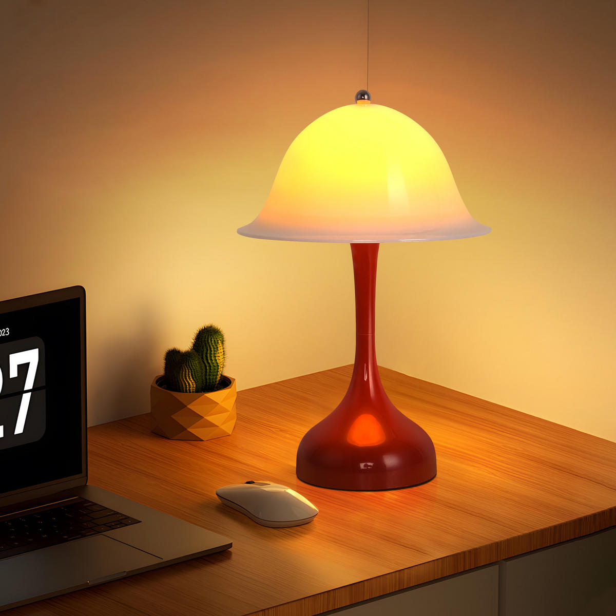 LED TISCHLAMPE Auralume 16/9/24.5 cm - Rot, Kunststoff (16/9/24.5cm) - ZMH