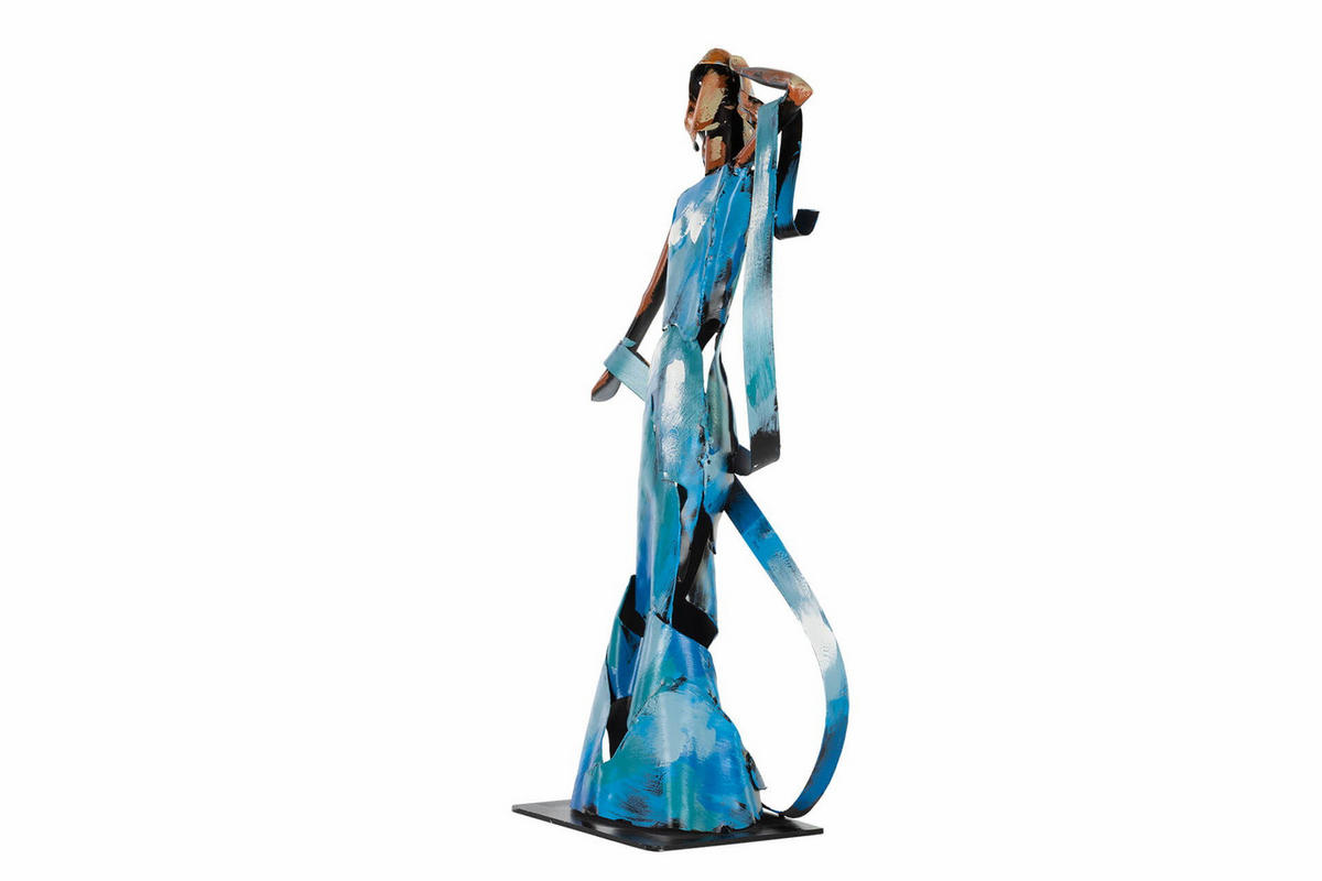 METALLSKULPTUR Blau 51/23 cm - Blau/Weiß, Metall (1.4/23/13cm) - KUNSTLOFT